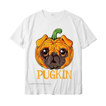 Pugkin Pug Tekvica T Shirt Halloween Chlapci Vďakyvzdania T-Shirt Vytlačené Voľný Čas Topy & Tees Zbrusu Nový Bavlna Študent T Tričko 0