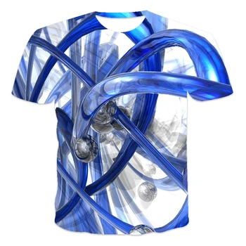 2021 nové ulice, hip-hop T-shirt -selling módne pánske 3D tlač abstraktné vzor unisex O-neck T-shirt