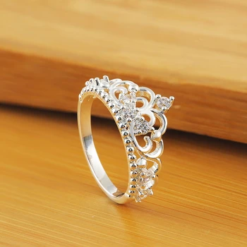 Kúzlo 925 striebro Prstene Pre ženy crystal Koruny veľkosť 7 8 Fashion party, Vianočné Darčeky zapojenie svadobné vysoko kvalitné Šperky