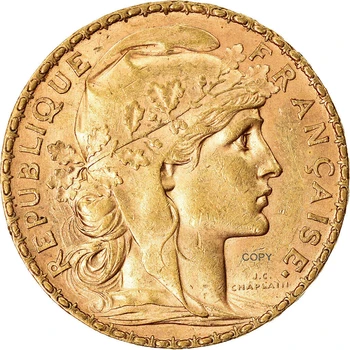 Francúzsko 1902 20 Frankov Zlato Marianne Kohút Tretej Republiky Mosadze, Kov Kópiu Mince Liberte Replika Výroby 0
