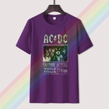 AC&DC Highway to Hell World Tour 79-80 Rock Úradný Tee Pánske Tričko Unisex Najnovšie 2021 Muži T-Shirt top Módne čaj
