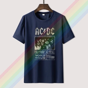 AC&DC Highway to Hell World Tour 79-80 Rock Úradný Tee Pánske Tričko Unisex Najnovšie 2021 Muži T-Shirt top Módne čaj 1