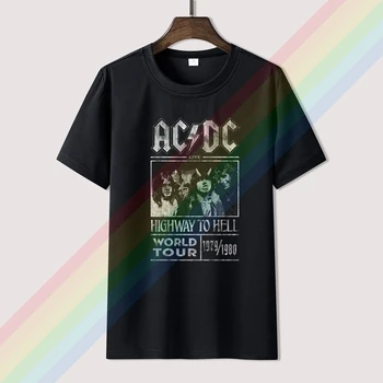 AC&DC Highway to Hell World Tour 79-80 Rock Úradný Tee Pánske Tričko Unisex Najnovšie 2021 Muži T-Shirt top Módne čaj 3