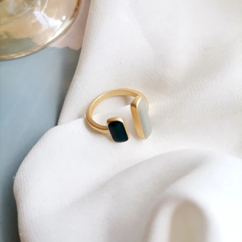 Módne Šperky Prst Krúžky Populárny Dizajn Otvorené Šedá Zelená Smalt Zlaté Pokovovanie Kovových Krúžkov Pre Ženy, Dievča Strany Dary