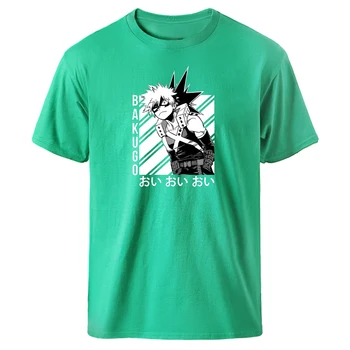 Môj Hrdina Akademickej obce Bakugo Tlač Letné tričká Krátky Rukáv Čierny Čaj Hip Hop Voľné Topy Homme Módne Anime Grafické T-shirt 2021