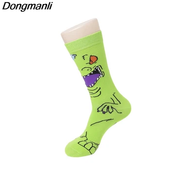 K1307 1 Pár Dinosaurov Prispôsobiť Mužov Bavlnené Ponožky Slávny Karikatúra Unisex Ponožky Zábavné Novosti Ponožky