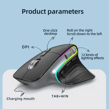 Typ C Bluetooth 2.4 G Wireless Mouse Nabíjateľná Tichý a Ergonomický Počítač DPI Až 4000 Za Tabletu, Notebooku Macbook Herné Office