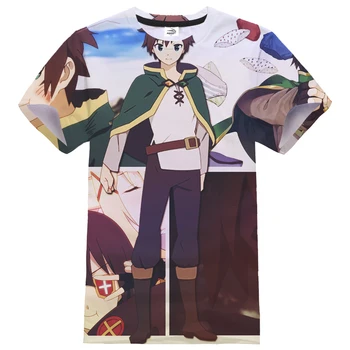 Anime Konosuba 3D Tlač T-shirt Muži Ženy Streetwear Kawaii Dievča Vzor T Košele Bežné Tričká Topy 0