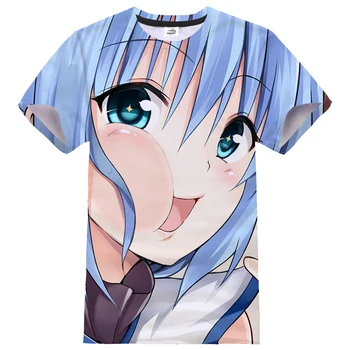 Anime Konosuba 3D Tlač T-shirt Muži Ženy Streetwear Kawaii Dievča Vzor T Košele Bežné Tričká Topy 2