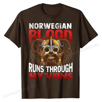 Nórsky Viking Krvi Nórsko Norge Vikingovia Darček T-Shirt Prevládajú Muži Tshirts Bavlna Topy, Košele Dizajn