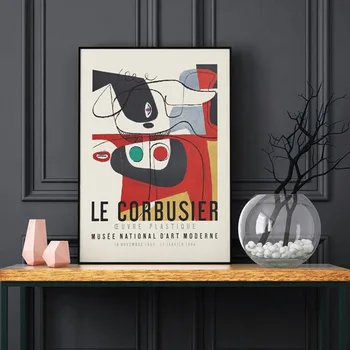 Francúzsky Le Corbusier Výstava Abstraktné Maliarske Plátno na Stenu Umenie Nordic Plagáty a Potlačou obrazov na Stenu pre Obývacia Izba Dekor 3