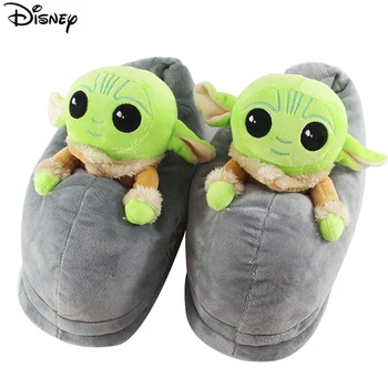 Disney Star Wars Dieťa Yoda Plyšové Hračky Mandalorian Papuče Udržať V Teple Krytý Domov Zimné Oblečenie Topánky, Papuče Vianočný Darček