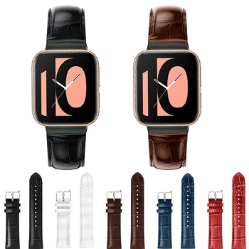 EiEuuk pravej Kože Nahradenie Watchband Zápästie Oppo Sledovať 2 42mm/46 mm Šport Smartwatch Príslušenstvo 1