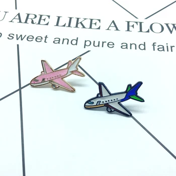 Nový model lietadla modrá ružová lietadla brošňa dieťa roztomilý zábava cartoon lietadla odznak šperky darček džínsové oblečenie prívesok