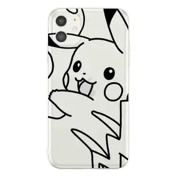 TAKARA TOMY Pokémon Pikachu Transparentné puzdro pre IPhone 13/13Pro/13Promax/13min/XSMAX/11/12Pro/12mini Telefón Pár puzdro 0