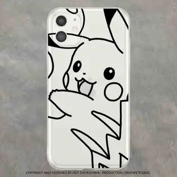TAKARA TOMY Pokémon Pikachu Transparentné puzdro pre IPhone 13/13Pro/13Promax/13min/XSMAX/11/12Pro/12mini Telefón Pár puzdro 3