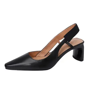RIZABINA Nové Originálne Kožené Sandále Pre Ženy Topánky Sklzu Na Slingback Hrubé Podpätky Letné Módne Dámy Obuv Veľkosť 34-39 1