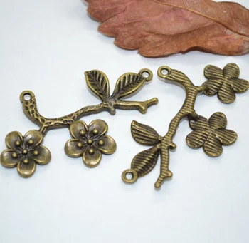 5 ks Zliatiny Zinku Antické Bronzové kvetinové Kúzlo DIY Šperky, Takže 54*31mm 1475