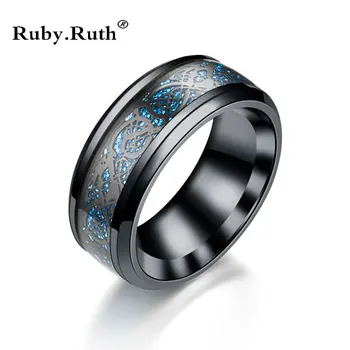 Black blue Dragon krúžok z Nehrdzavejúcej Ocele snubné prstene pre mužov, ženy veľkoobchod Šperky