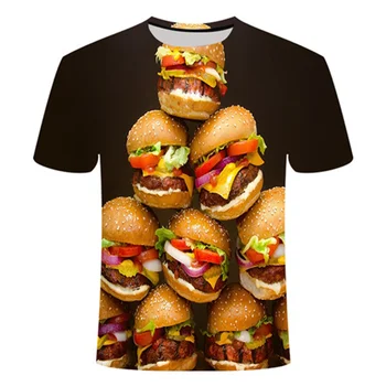2022 Zábavné Hranolky 3D Print T Shirt Muži Ženy Letné Módy Bežné Krátky Rukáv Harajuku Streetwear Nadrozmerné T-shirt 3