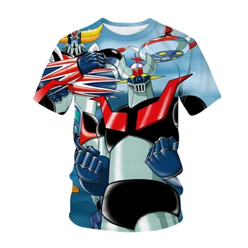 2022 mazinger z anime film robot streetwear 3d tlač t-shirt pánske módne bežné t-shirt deti chlapci dievčatá t-shirts110/6XL 4