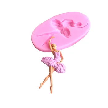 Balet Girl Tvar Fondant Tortu Silikónové Formy Pečivo Čokoládové Plesne, Cukrovinky, Sušienky, Ice Cube Formy Na Pečenie Cake Decoration Nástroje 0