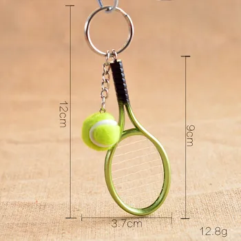 Tenis Raketa & Tenisový Loptičku Keyring Športový Fanúšik, šperky Mini Tenis prívesok s Raketou Tenis Keychain s Tenisový Loptičku 2*9 CM KL3F