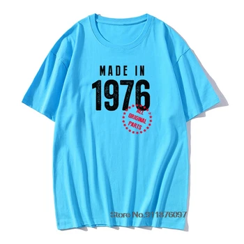 45th Darček k Narodeninám Narodil V roku 1976 T-Shirt Narodil Súčasnosti Vintage Bavlny O Neck T-Shirts Muž Manžel, Otec, Otec Grafický Topy Tees