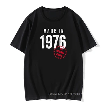 45th Darček k Narodeninám Narodil V roku 1976 T-Shirt Narodil Súčasnosti Vintage Bavlny O Neck T-Shirts Muž Manžel, Otec, Otec Grafický Topy Tees 1
