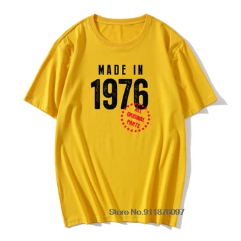 45th Darček k Narodeninám Narodil V roku 1976 T-Shirt Narodil Súčasnosti Vintage Bavlny O Neck T-Shirts Muž Manžel, Otec, Otec Grafický Topy Tees 5