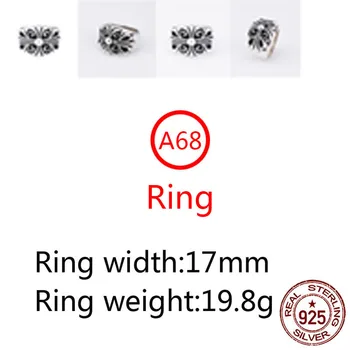 A68 925 sterling silver ring šperky retro osobnosti panovačný klasický tvar kríža punk móda, štýl pár tvar darček hot