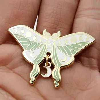 Motýľ Brošňa Smalt Kolíky Lunárny Mesiac Odznaky Fáz Mesiaca Brošne Šperky Darček