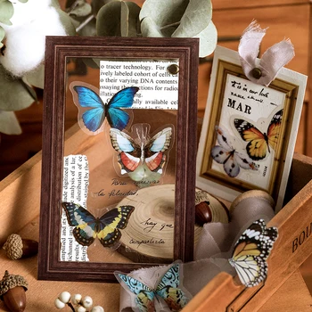 20sheets Vintage Motýľ PET Nálepky Package DIY Denník Bullet Vestník Dekorácie-Nálepky Album Scrapbooking Školské potreby