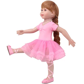 3 Farby Balerína šaty, hračky pre deti sukne s obuv 43 cm Baby New Born bábiku,Americké Dievča 18-palcové Bábiky Oblečenie Príslušenstvo 0