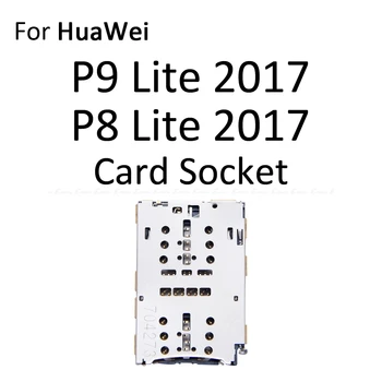 Zásuvka na Kartu Sim Zásuvky Držiteľ Slot Konektor Pre HuaWei P9 P8 Lite 2017 2016 Micro SD Kontajner Adaptér Flex Čitateľa 0