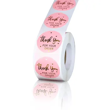 500pcs Ďakujem Nálepky 5 Jedinečný Ružová Vzory pre Obálky Darčekový Balíček 2,5 cm Kola Samolepiace Etikety pre Obchodné a Osobné