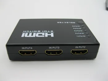 Mini 5 Port kompatibilný s HDMI Prepínač 5x1 Prepínač 5 v 1 Splitter kompatibilný s HDMI Port pre HDTV 1080P Video s Diaľkovým ovládaním 1