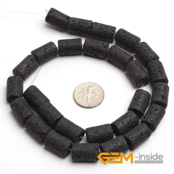 10X14MM stĺpec tvar lávový kameň, guľôčky z prírodného kameňa korálky voľné korálky pre šperky, takže strand 15 palcov (38 cm ) veľkoobchodný !