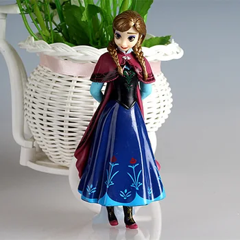 Disney Princezná cartoon model Mrazené tortu auto dekorácie dievča, darček bábika hračka Elsa figúrky miniatúry deti so suvenírmi