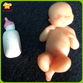 3D Polymer Bábika Stamper Fondant Plesní, Mini Detská Formy Novorodenca Silikónové Formy