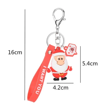 Nové Santa Claus Keychain Vianočné Elk Snehuliak Keychain Tvorivé Mobilný Telefón Taška Prekrásny Prívesok Vianočný Darček 2