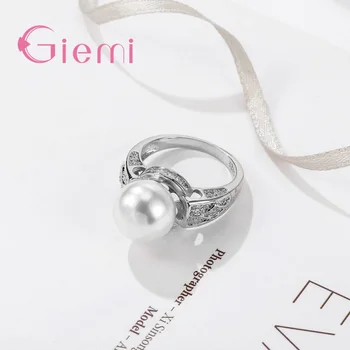 Romantický Peal Dizajn, Pevné 925 Sterling Silver Krúžky Kvalitný Prsteň Pre Ženy Femme Strany Šperky Dámske Anel