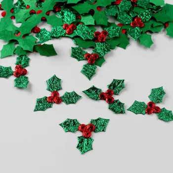 Hot Predaj 100ks Červeného Ovocia s Zelené Listy Vianočný Strom Dekorácie Dodávky DIY Umenie, Textílie, Doplnky, Veľkoobchod Domov Decore