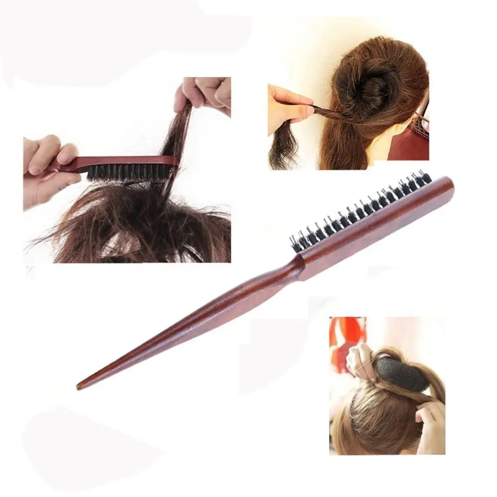 1 PC Pro Profesionálny Salón Provokujúcej Späť Kefy na Vlasy Dreva Štíhlu Líniu Špirála Hairbrush Rozšírenie Kadernícke Styling Nástroje DIY Kit 2