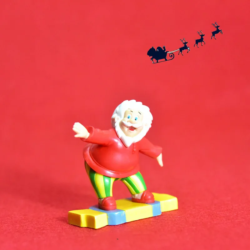 2 KS 7 cm Santa Claus ručne vyrobené model ozdoby lyžovanie Santa Claus poslal dary 2