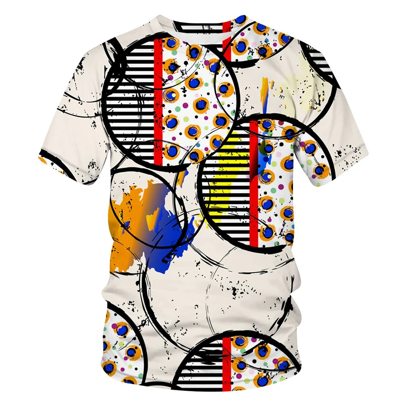 2021 Nové Letné tričko graffiti art 3D Tlač Tričká Krátky Rukáv Fashion Topy Abstraktné vzor Streetwear Zábavné Mužov oblečenie 2