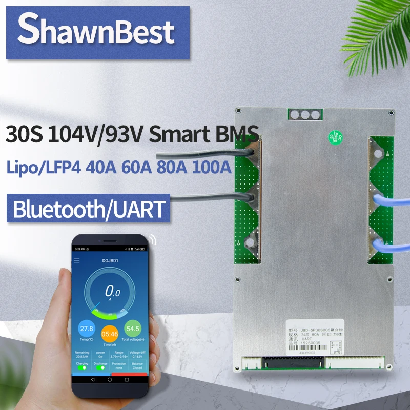 30. Smart BMS Podporu Bluetooth APP Stavu Batérie 40a 60a 80a 100a Port Bežné Batérie Lítiové Batérie, Ochrana Rada 2