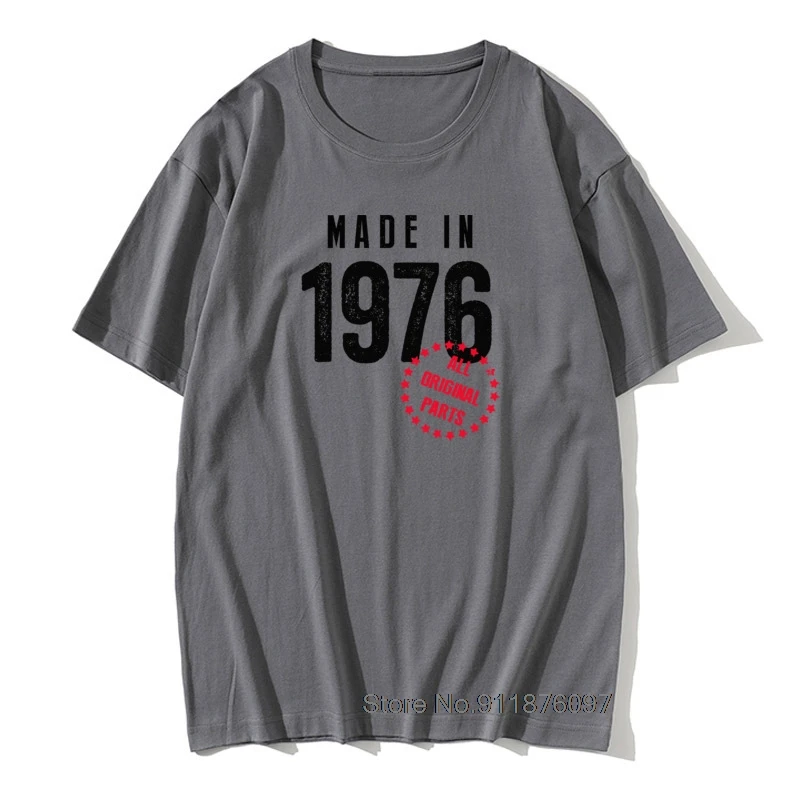 45th Darček k Narodeninám Narodil V roku 1976 T-Shirt Narodil Súčasnosti Vintage Bavlny O Neck T-Shirts Muž Manžel, Otec, Otec Grafický Topy Tees 2