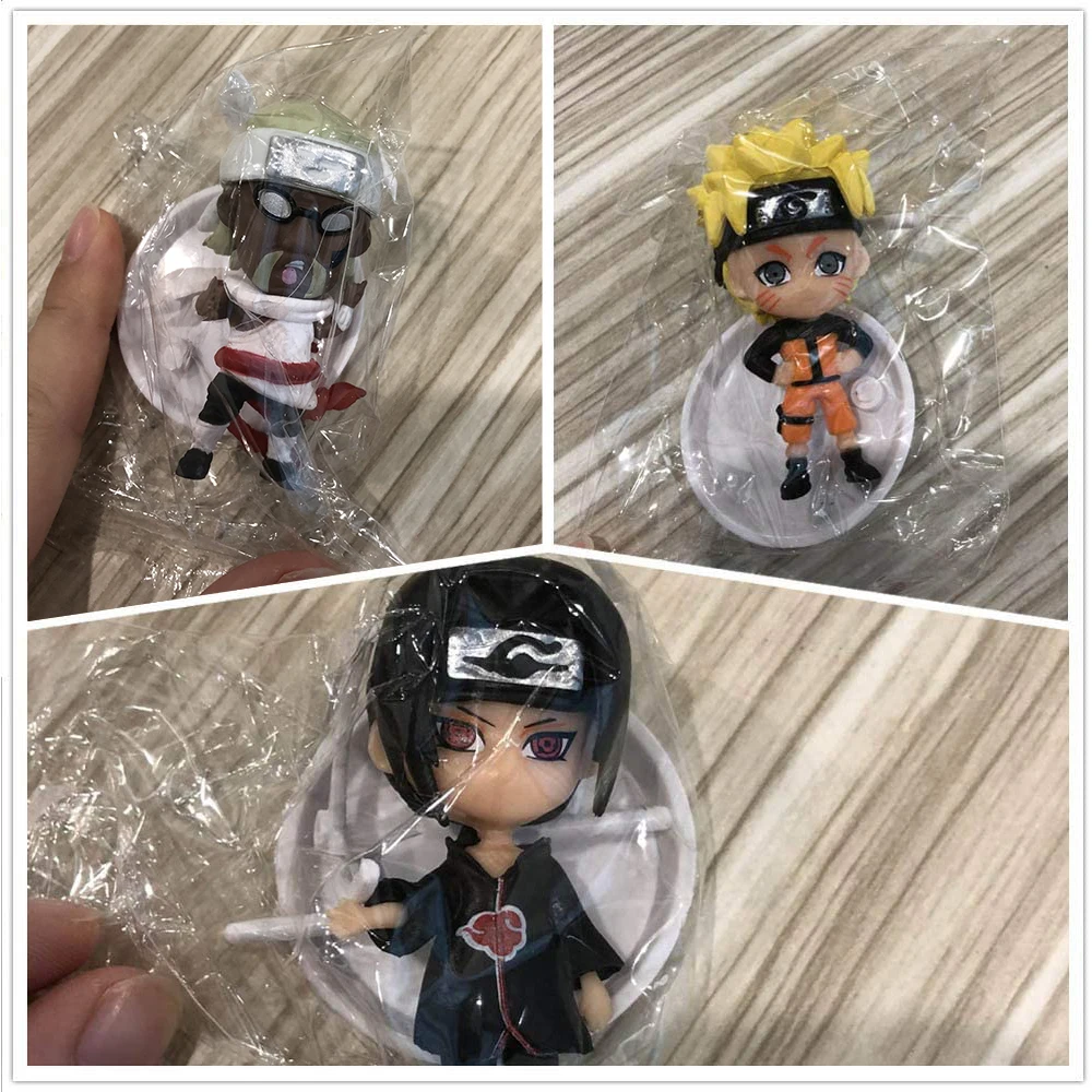 6Pcs/set Anime Naruto Obrázok Bábiky Hračky Kawaii Cartoon Uzumaki Uchiha Sasuke Akcie Obrázok Modelu PVC Socha Zberateľskú Hračky 2