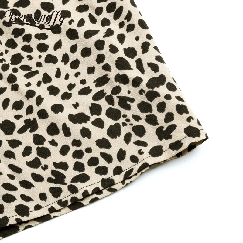 Benuynffy Kravatu Krku Leopard Tlač Ženy, Topy a Blúzky 2021 Jeseň Bežné Svietidla Dlhý Rukáv Žena Blusas Oblečenie Nové 2